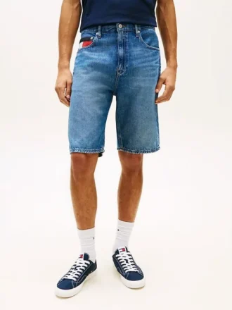 Pantaloncini in denim Tommy Jeans con tasca con bandiera