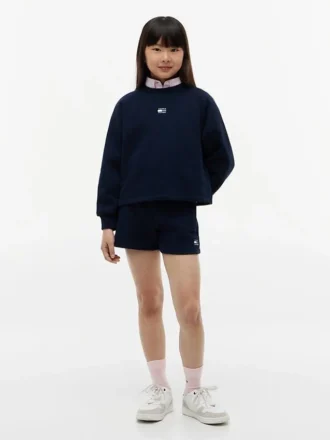 Pantaloncini in felpa con bandiera tono su tono per bambini