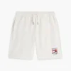 Pantaloncini in felpa con logo bandiera ondulata, vestibilità regolare Pantaloncini in felpa con logo bandiera ondulata, vestibilità regolare