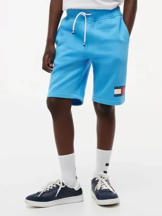 Pantaloncini in felpa con logo bandiera per bambini