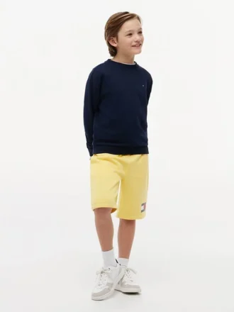 Pantaloncini in felpa con logo bandiera per bambini