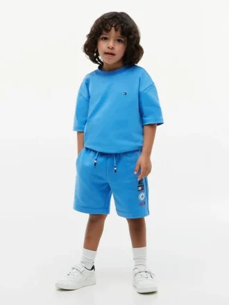 Pantaloncini in felpa con logo Sun & Wave per bambini