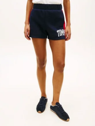 Pantaloncini in felpa con logo Tommy e blocchi di colore
