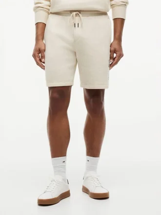 Pantaloncini in felpa con logo Tommy ricamato