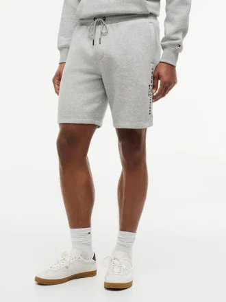 Pantaloncini in felpa con logo Tommy ricamato
