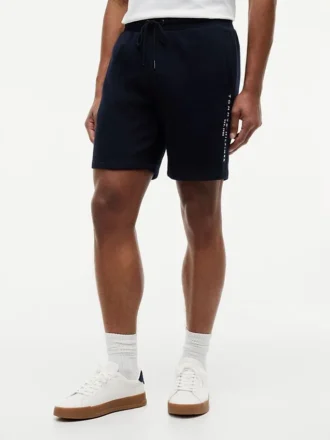 Pantaloncini in felpa con logo Tommy ricamato