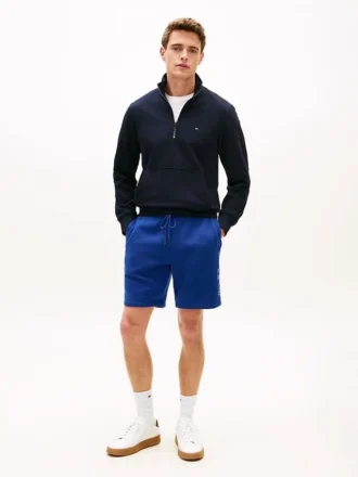 Pantaloncini in felpa con logo Tommy ricamato