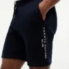 Pantaloncini in felpa con logo Tommy ricamato