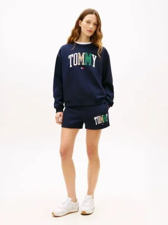 Pantaloncini in felpa multicolore con logo Tommy