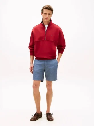 Pantaloncini in misto cotone e lino con vestibilità regolare da 7″