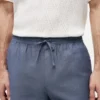 Pantaloncini in misto cotone e lino con vestibilità regolare da 7″
