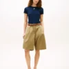Pantaloncini in popeline plissettato Pantaloncini in popeline plissettato