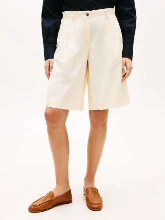Pantaloncini in popeline plissettato