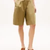 Pantaloncini in popeline plissettato Pantaloncini in popeline plissettato