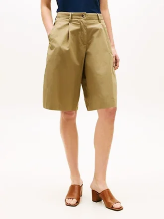 Pantaloncini in popeline plissettato Pantaloncini in popeline plissettato