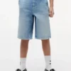 Pantaloncini larghi in denim stile marinaro per bambini Pantaloncini larghi in denim stile marinaro per bambini