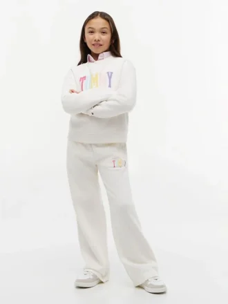 Pantaloni a gamba larga con logo Tommy per bambini
