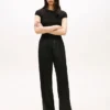 Pantaloni a gamba larga in raso elasticizzato Pantaloni a gamba larga in raso elasticizzato
