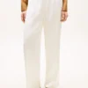 Pantaloni a gamba larga in raso elasticizzato Pantaloni a gamba larga in raso elasticizzato