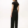 Pantaloni a gamba larga in raso elasticizzato Pantaloni a gamba larga in raso elasticizzato