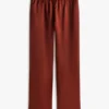 Pantaloni a gamba larga in raso elasticizzato Pantaloni a gamba larga in raso elasticizzato