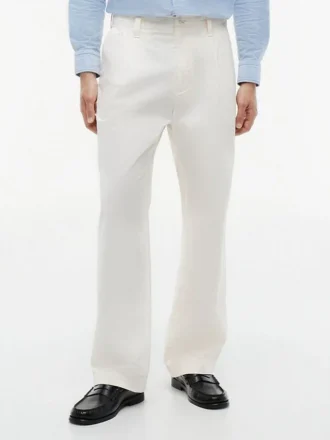 Pantaloni a pieghe dal taglio ampio in tessuto Paper-Touch