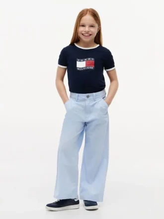 Pantaloni a vita alta e gamba larga per bambini