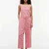 Pantaloni a vita elastica in misto lino a quadretti Pantaloni a vita elastica in misto lino a quadretti
