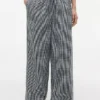 Pantaloni a vita elastica in misto lino a quadretti Pantaloni a vita elastica in misto lino a quadretti