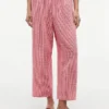 Pantaloni a vita elastica in misto lino a quadretti Pantaloni a vita elastica in misto lino a quadretti