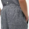 Pantaloni a vita elastica in misto lino a quadretti Pantaloni a vita elastica in misto lino a quadretti