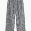 Pantaloni a vita elastica in misto lino a quadretti Pantaloni a vita elastica in misto lino a quadretti