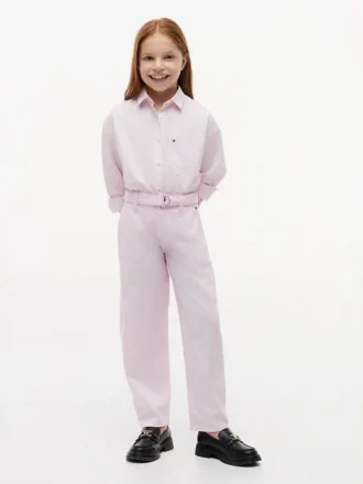 Pantaloni a zampa con cintura per bambina