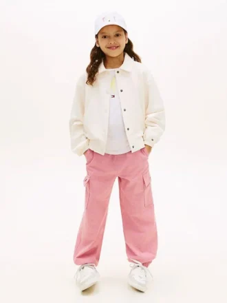 Pantaloni cargo jogger in chino elasticizzato per bambini