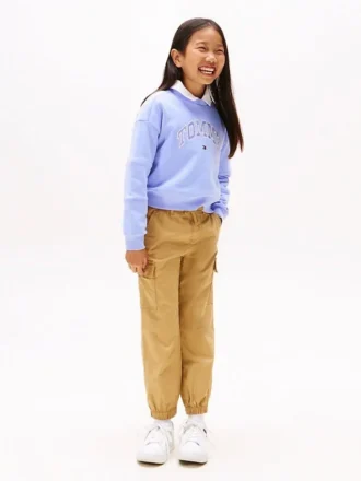 Pantaloni cargo jogger in chino elasticizzato per bambini