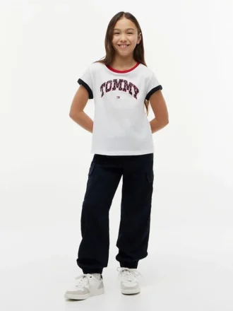 Pantaloni cargo jogger in chino elasticizzato per bambini