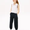 Pantaloni cargo jogger in chino elasticizzato per bambini
