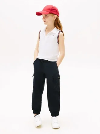 Pantaloni cargo jogger in chino elasticizzato per bambini