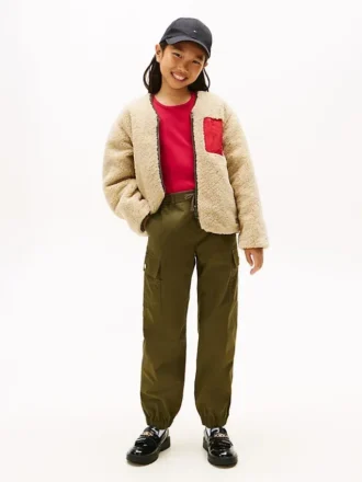Pantaloni cargo jogger in chino elasticizzato per bambini
