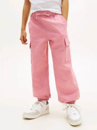 Pantaloni cargo jogger in chino elasticizzato per bambini