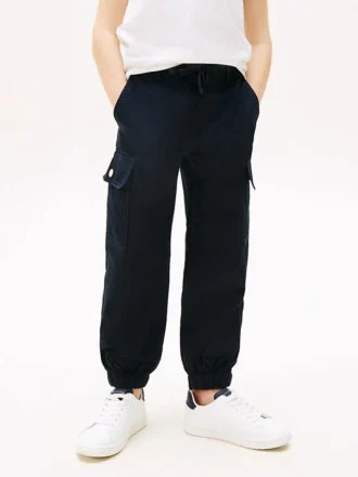 Pantaloni cargo jogger in chino elasticizzato per bambini