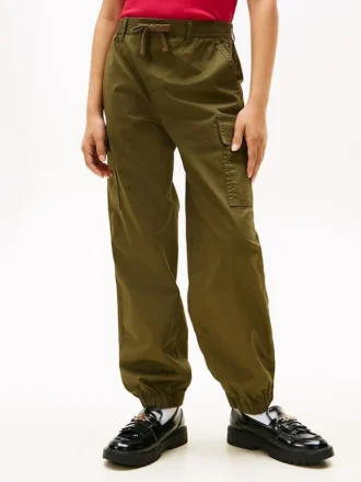 Pantaloni cargo jogger in chino elasticizzato per bambini