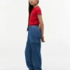 Pantaloni cargo jogger in chino elasticizzato per bambini