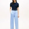 Pantaloni chino a zampa in twill a pieghe Pantaloni chino a zampa in twill a pieghe