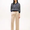 Pantaloni chino a zampa in twill a pieghe Pantaloni chino a zampa in twill a pieghe