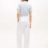 Pantaloni chino a zampa in twill a pieghe
