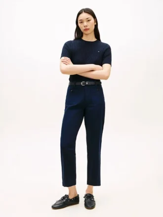 Pantaloni con tasche in cotone elasticizzato