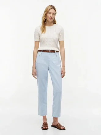 Pantaloni con tasche in cotone elasticizzato