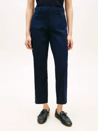 Pantaloni con tasche in cotone elasticizzato