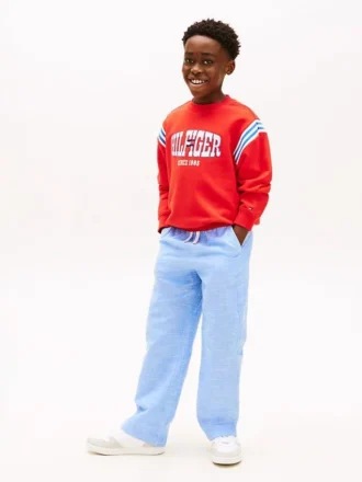 Pantaloni da bambino in cotone fiammato